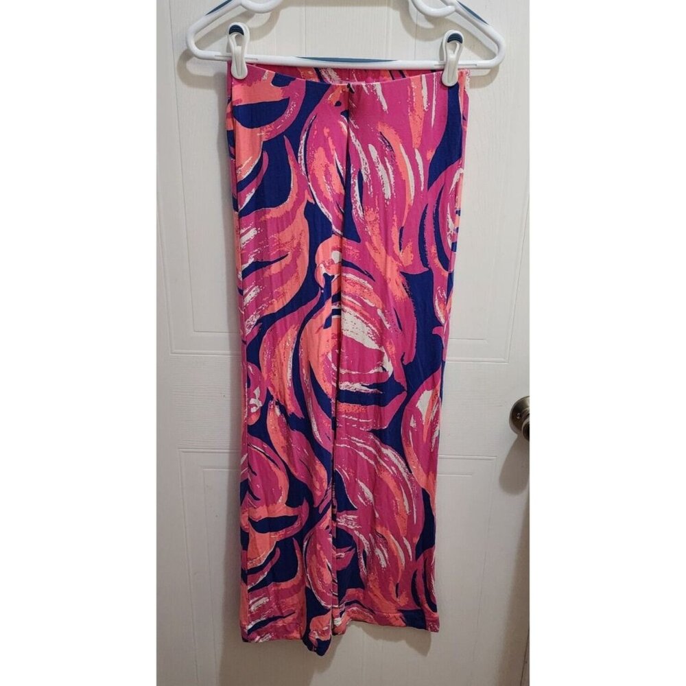 Lilly Pulitzer Womens Georgia May Palazzo Pull-On Stretch Pants Plume Bloom XXS